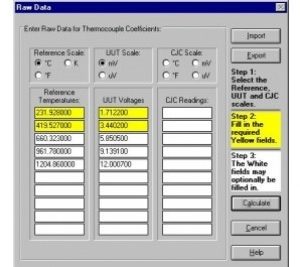 Temperature calibration software